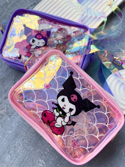 Kuromi İçi Sulu Şeffaf Çanta 