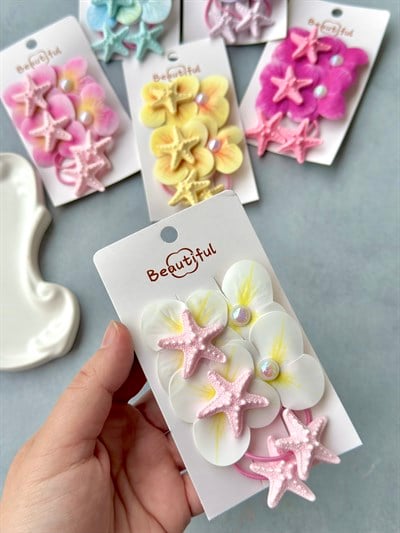Deniz Yıldızı Lastik Nilüfer Çiçeği Set
