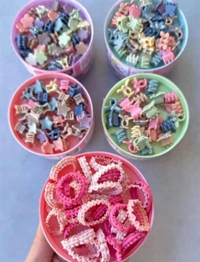 İki Bölmeli Lastik Kutu (Pembe Tonlar)