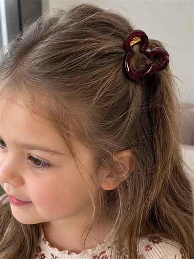 Bordo Sedef Minnie Küçük Parlak Mandal Toka
