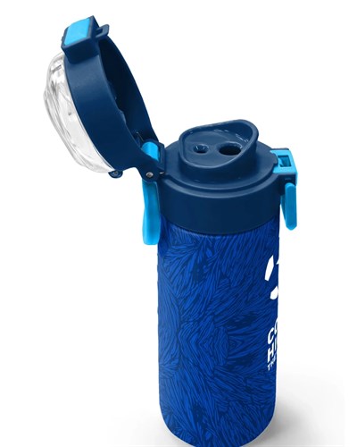 Coral High Futbol Desenli Lacivert Saks Pipetli ve Direk İçimli 500 ml Suluk