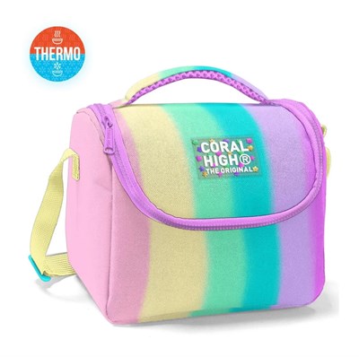 Coral High Soft Renkli Çizgili Desenli Thermo Beslenme Çantas