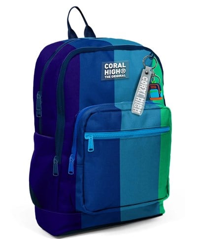 Coral High Mavi Çizgili 4 Bölmeli Çanta