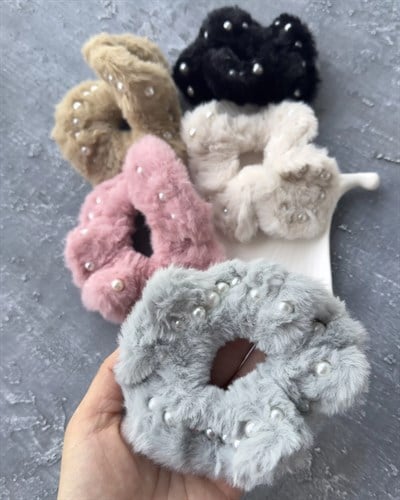 İncili Peluş Lastik Toka