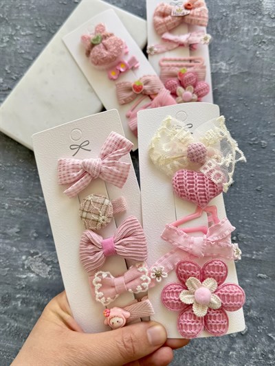 Pembe Kurdeleli Papatya Set