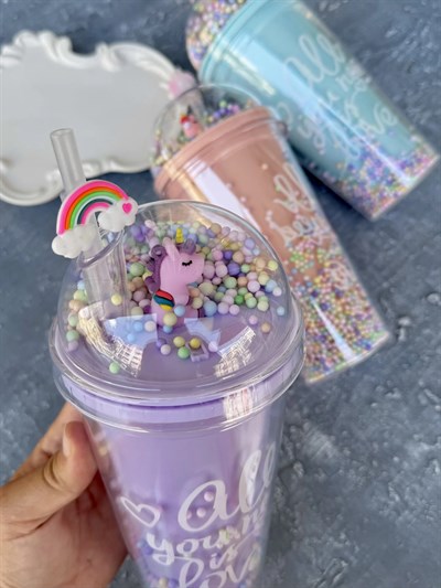 Ponponlu Pony Işıklı Bardak