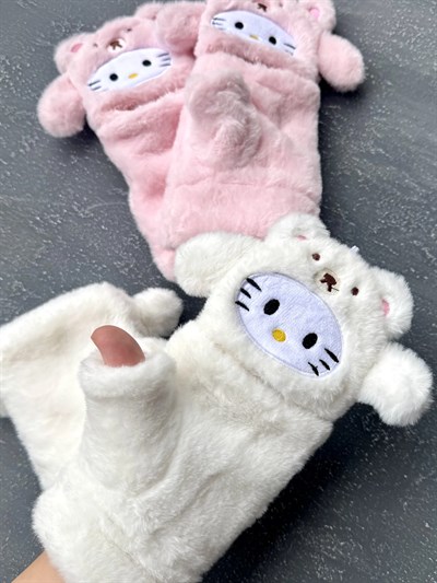 Hello Kitty Peluş Katlanabilir Eldiven