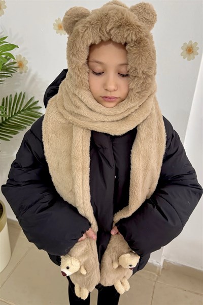 Kürk Peluş Atkı Şapka Eldiven 