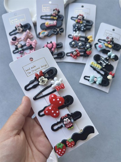 Minnie Mickey Figürlü 5li Klips Set
