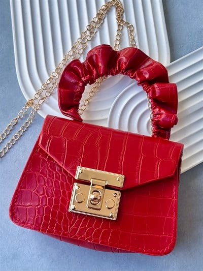 Deri Görünümlü Fırfır Kulplu Çanta