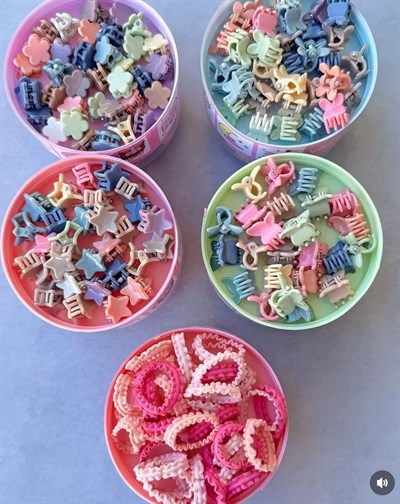 İki Bölmeli Lastik Kutu (Pembe Tonlar)