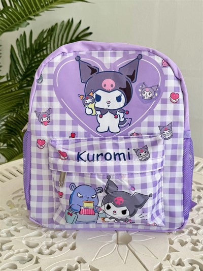 Kuromi Okul Çantası Dama Deseni