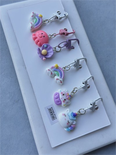 Mor Pony 6Lı Çanta Fermuar Süsü