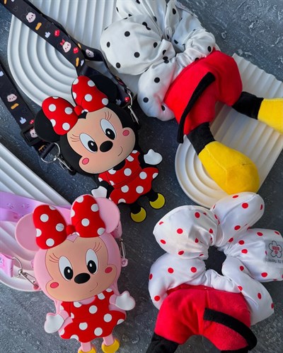 Elbiseli Minnie Silikon Askılı Çanta 