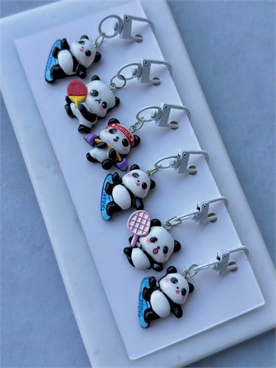 Panda 6Lı Çanta Fermuar Süsü