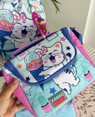 Coral High Kedi Desenli Beslenme Çantası