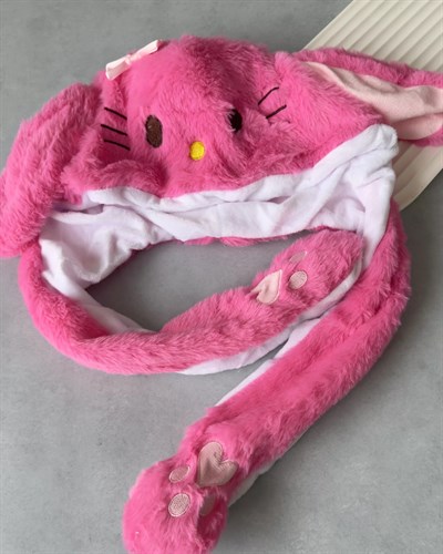 Işıklı Hareketli Kulaklı Hello Kitty Şapka