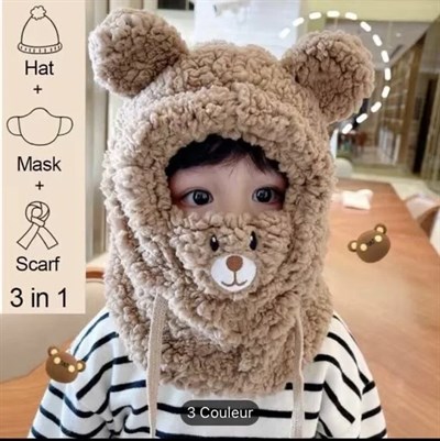 Peluş Teddy Şapka & Atkı