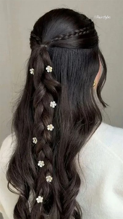 Zirkon Taş Detaylı İnci Pembesi Saç Küpesi