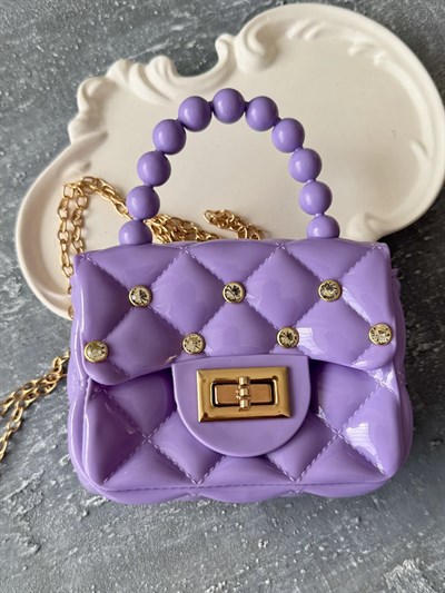 Taş Detaylı Rugan Askılı Çanta