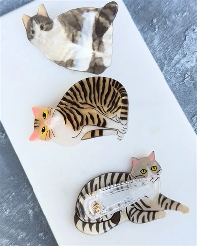 Seramik Kedi Klips