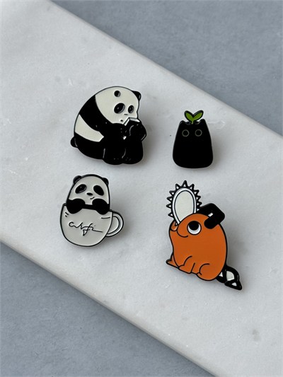 Pochita&Panda 4Lü Rozet Seti