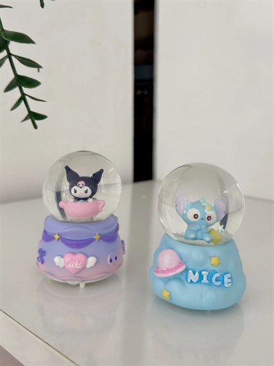 Stitch Ve Kuromi Işıklı Kar Küresi Mini Boy