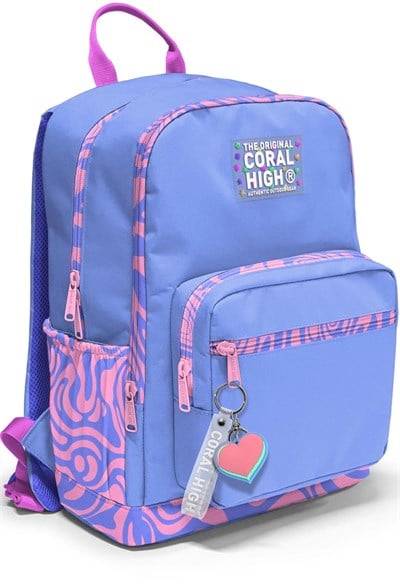 Coral High Lila Geometrik Desenli Okul Sırt Çantası