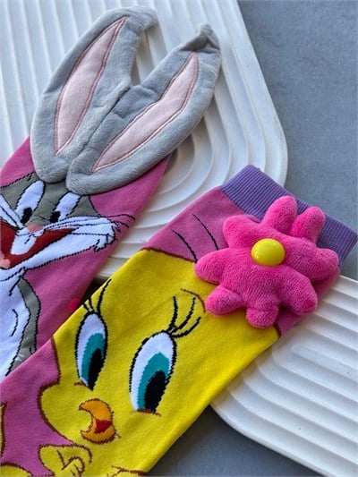 Bugs Bunny Tweety 3 Boyutlu Uzun Çorap