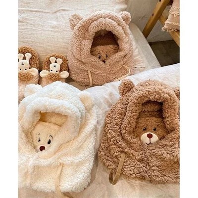 Peluş Teddy Şapka & Atkı