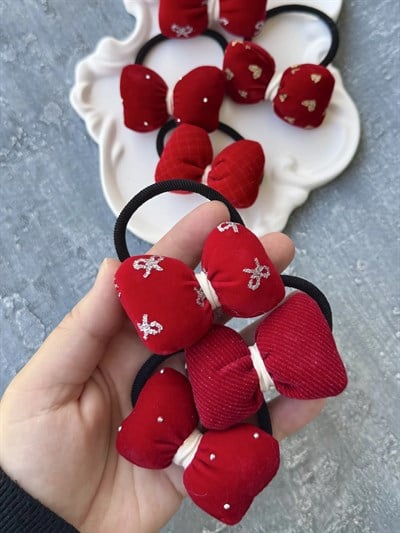Kırmızı Pufy Kurdele  Kalın Lastik