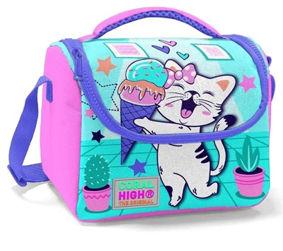 Coral High Kedi Desenli Beslenme Çantası