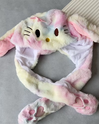 Işıklı Hareketli Kulaklı Hello Kitty Şapka