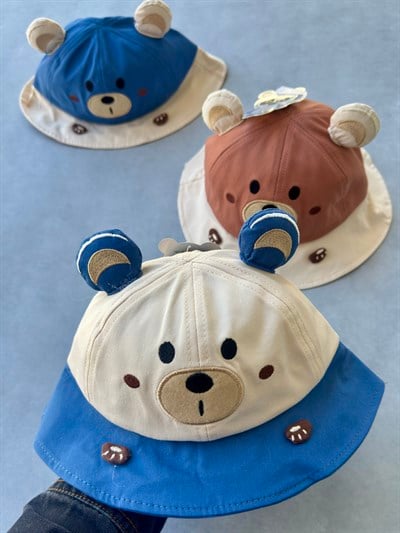 Teddy Kulaklı Bebek Fötr Şapka