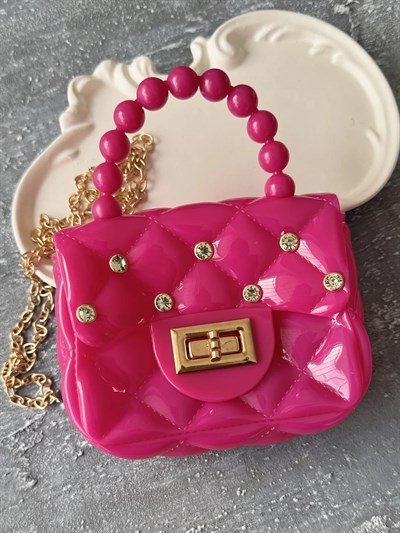 Taş Detaylı Rugan Askılı Çanta