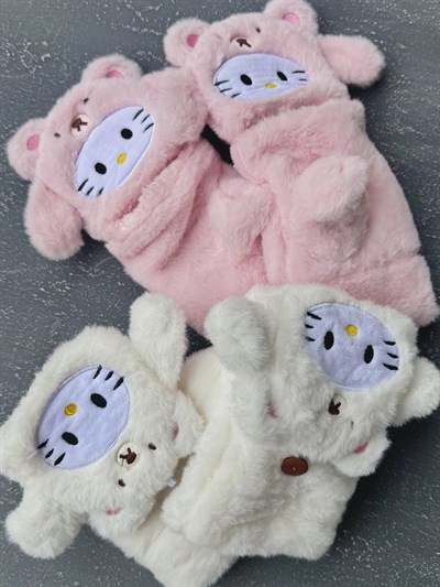 Hello Kitty Peluş Katlanabilir Eldiven