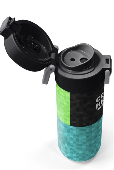 Coral High 500 ml Craft Desenli Pipetli ve Direkt İçim Çelik Termos 