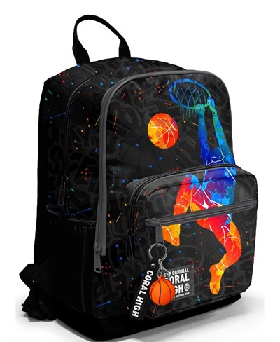 Coral High Basketbol Desenli Okul Sırt Çantası