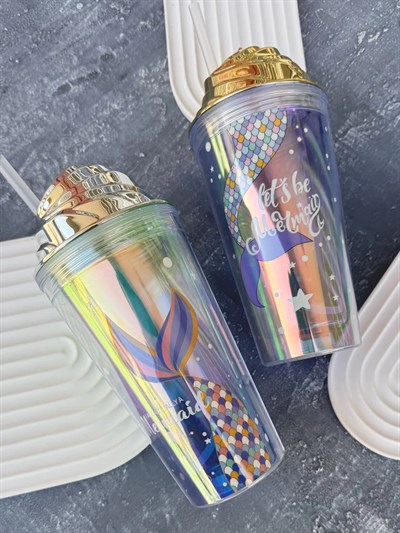 Işıklı Pipetli Deniz Kızı Bardak