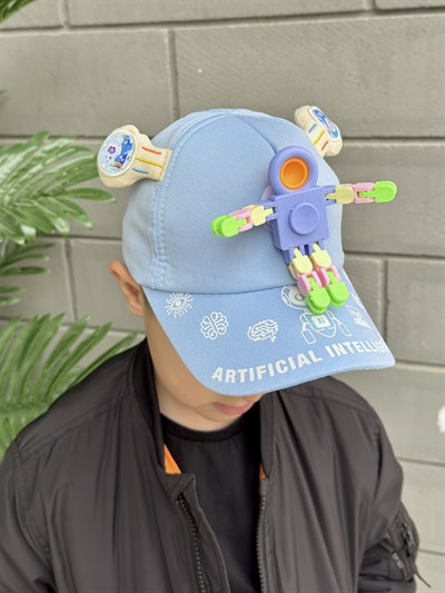 Dönen Robot Detaylı Ayarlanabilir Çocuk Şapkası