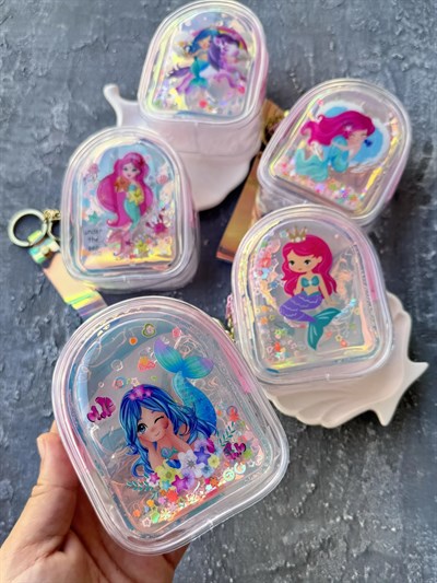 Deniz Kızı Sulu Şeffaf  Para Cüzdanı