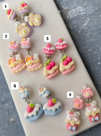 Cupcake Klipsli Küpe