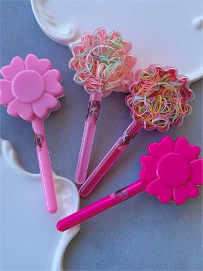 Canlı-Soft Tonlar Çiçek Lastik Toka