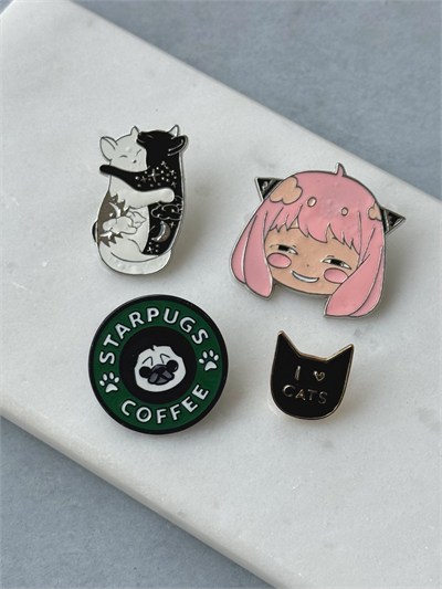 Starpugs Coffe Kedi 4Lü Rozet Seti