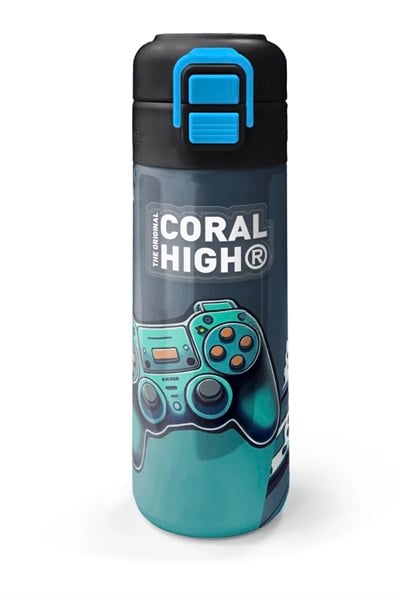Coral High Kids  Gamer Desenli Çelik Termos Suluk 500 Ml