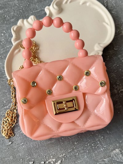 Taş Detaylı Rugan Askılı Çanta