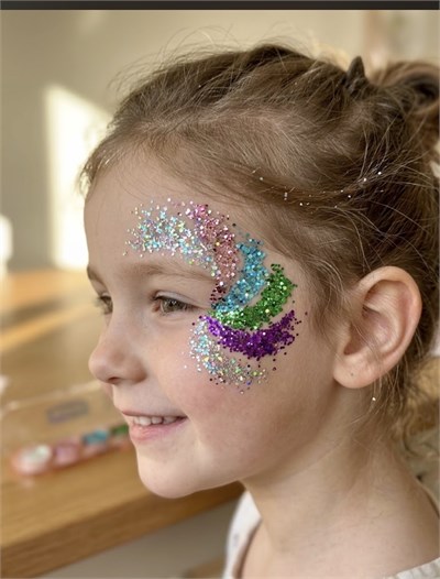 Kalp Desenli Glitter Paleti 5li Gold