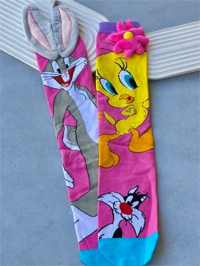 Bugs Bunny Tweety 3 Boyutlu Uzun Çorap