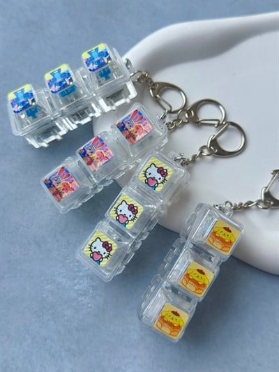 Stitch Hello Kitty Işıklı Klavye Anahtarlık 