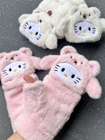 Hello Kitty Peluş Katlanabilir Eldiven